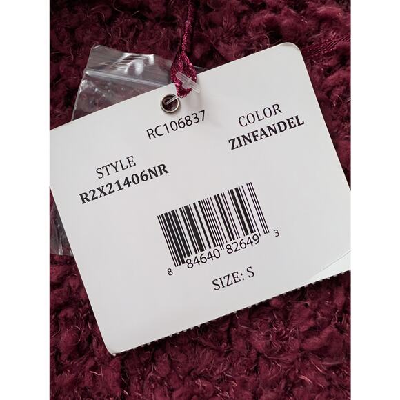RXB Boucle Teddy Knit Cardigan Zinfandel Red - Picture 5 of 8